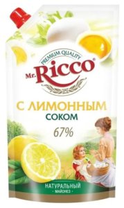 Изображение для: Майонез MR/RICCO 67% с лимонным соком, 400 мл